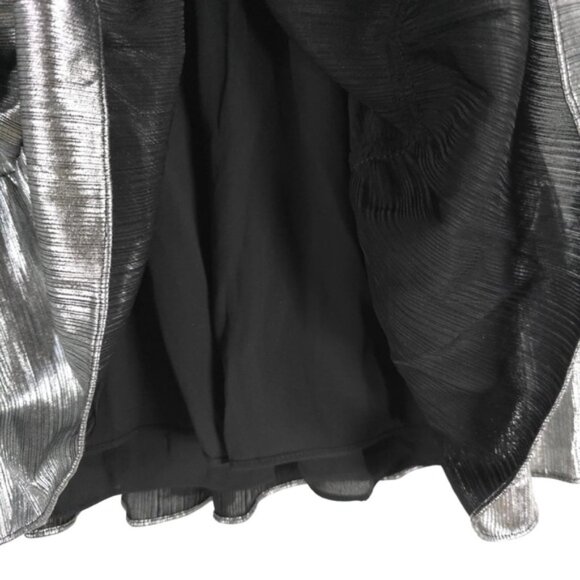 NWT REBECCA MINKOFF OLLIE Gray Silver GUNMETAL Shiny Button Mini Dress MEDIUM - Picture 15 of 16